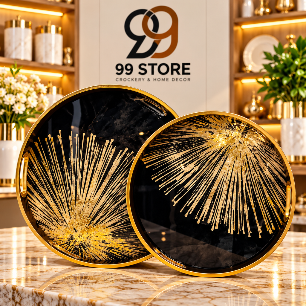 Fancy Tray Set 2-Piece – Elegant Serving & Decorative Trays