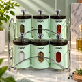 Luxury 6-Piece Spice Jar Set with Metal Stand | 99 Store