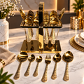 Luxury Gold Cutlery Set with Stand | 99 Store
