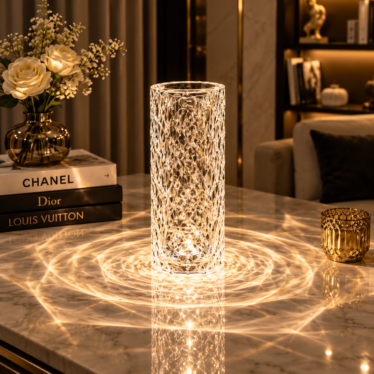 Crystal Touch LED Lamp – Rechargeable Multi Color Table Lamp