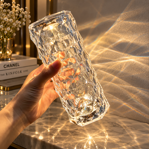 Crystal Touch LED Lamp – Rechargeable Multi Color Table Lamp