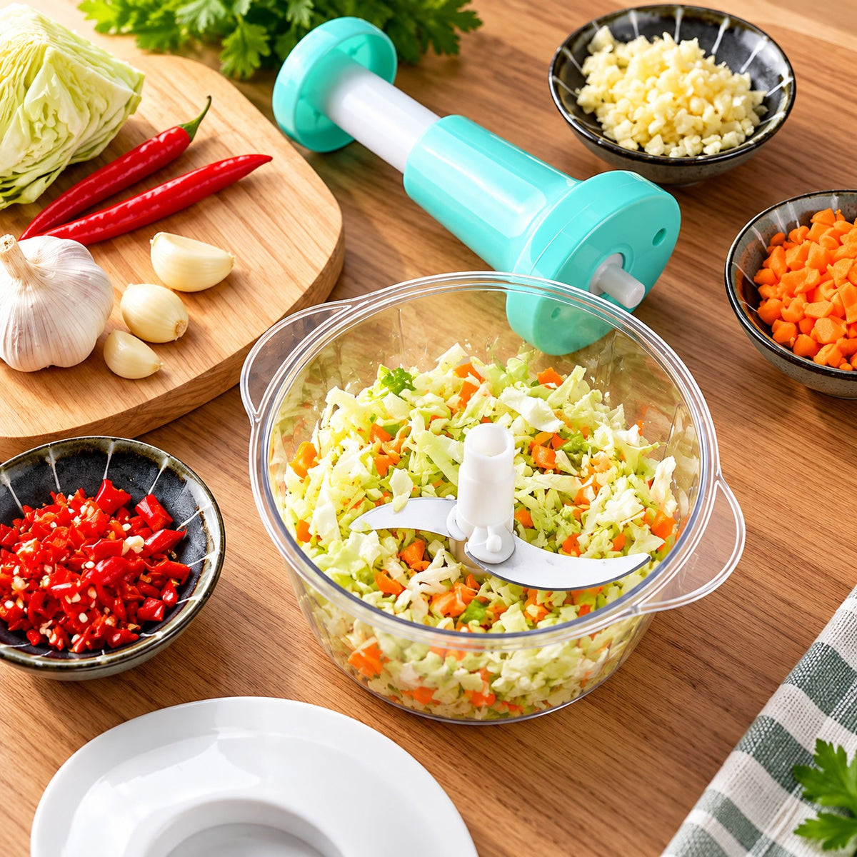 Manual Pump Chopper – Multipurpose Vegetable & Food Chopper