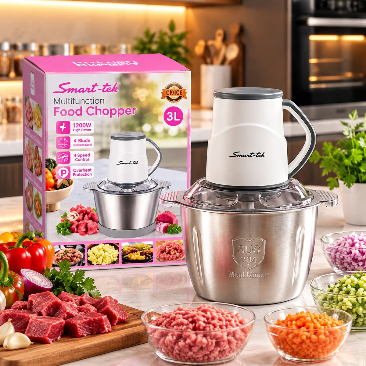 3L Electric Chopper – Powerful Food & Vegetable Chopper